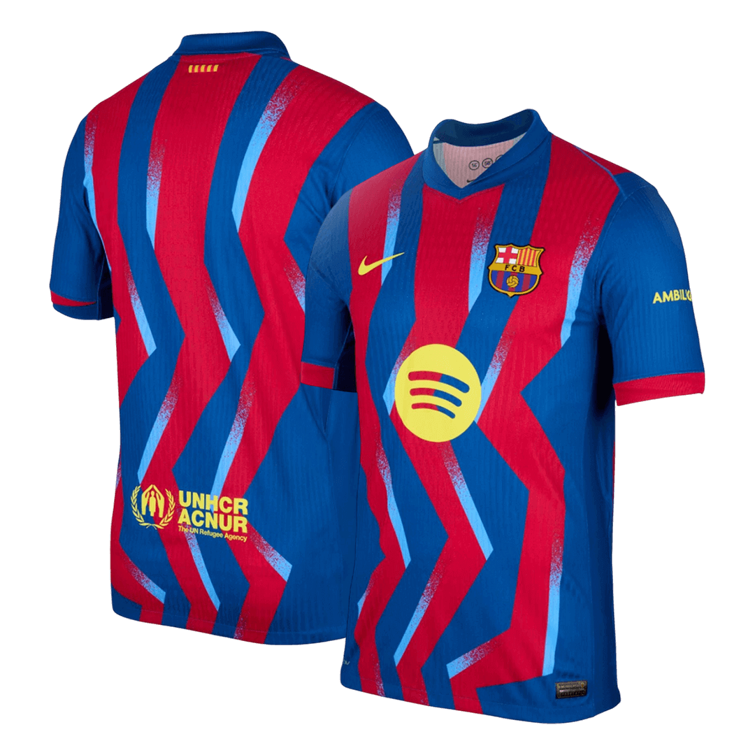 Barcelona Tröja 2025/26 Fourth Away Autentisk Röd & Blå-12