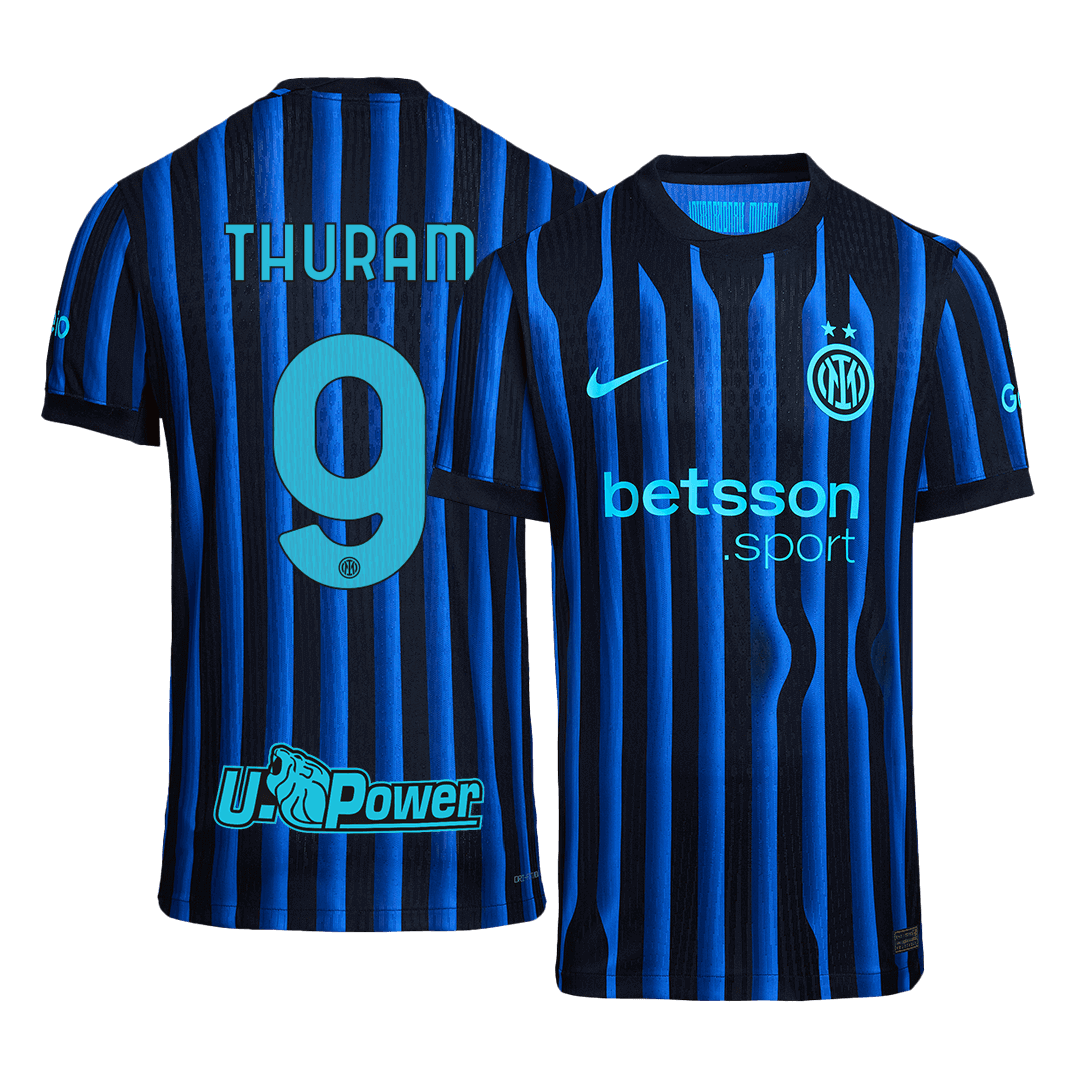 Inter Milan Tröja THURAM #9 2025/26 Hemma Autentisk Blå och svart