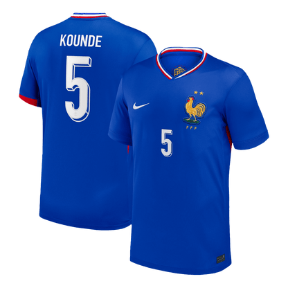 Frankrike Tröja KOUNDE #5 Euro 2024 Hemma Blå