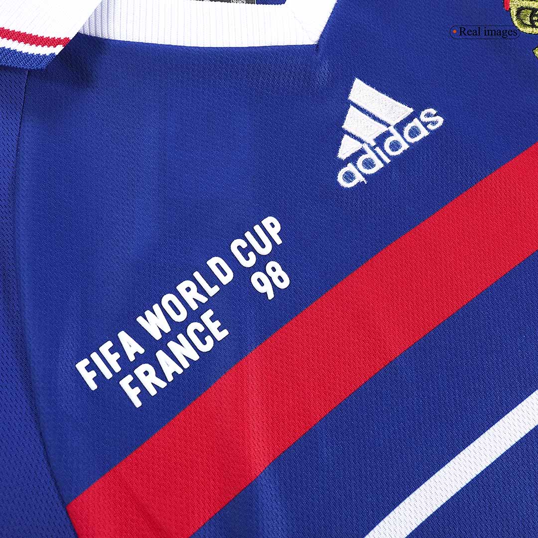 ZIDANE #10 Frankrike Hemmatröja 1998 Retro Tröja
 Blå