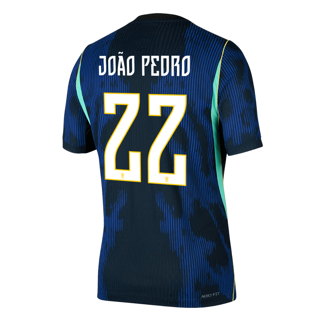 Brasilien Tröja JOÃO PEDRO #22 2026 Borta Autentisk Mörkblå-2