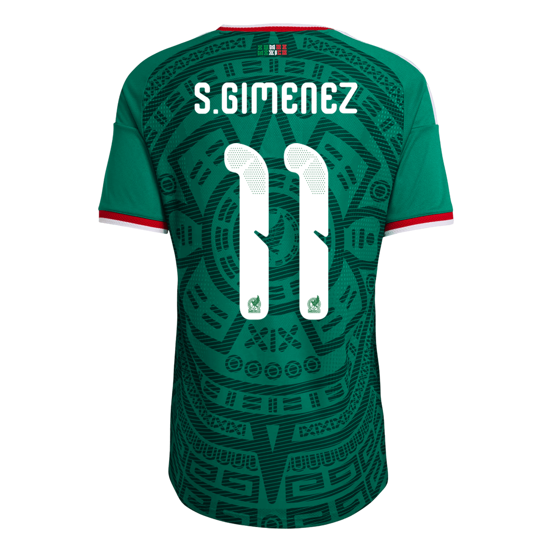 Mexiko Tröja S.GIMENEZ #11 2026 Hemma Autentisk Grön