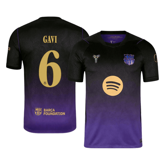 Barcelona Tröja GAVI #6 2026/27 Borta Black/Purple - UCL