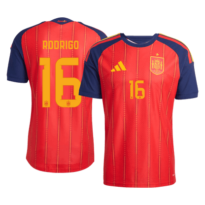 Spanien Tröja RODRIGO #16 2026 Hemma Autentisk Röd