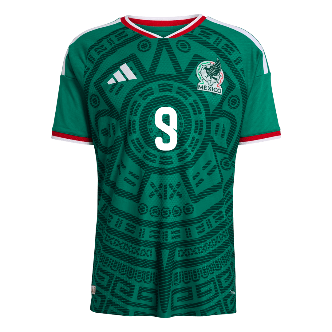Mexiko Tröja Raúl #9 2026 Hemma Autentisk Grön-10