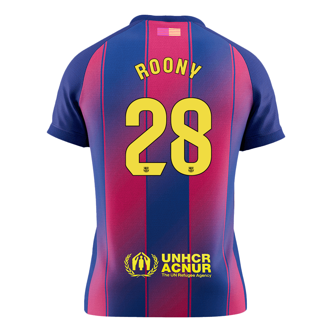 ROONY #28 Barcelona Tröja 2025/26 Hemma Premium Röd & Blå-9