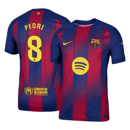 Barcelona Tröja PEDRI #8 2025/26 Hemma Röd & Blå