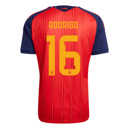 Spanien Tröja RODRIGO #16 2026 Hemma Autentisk  (2 Stjärnor)-3