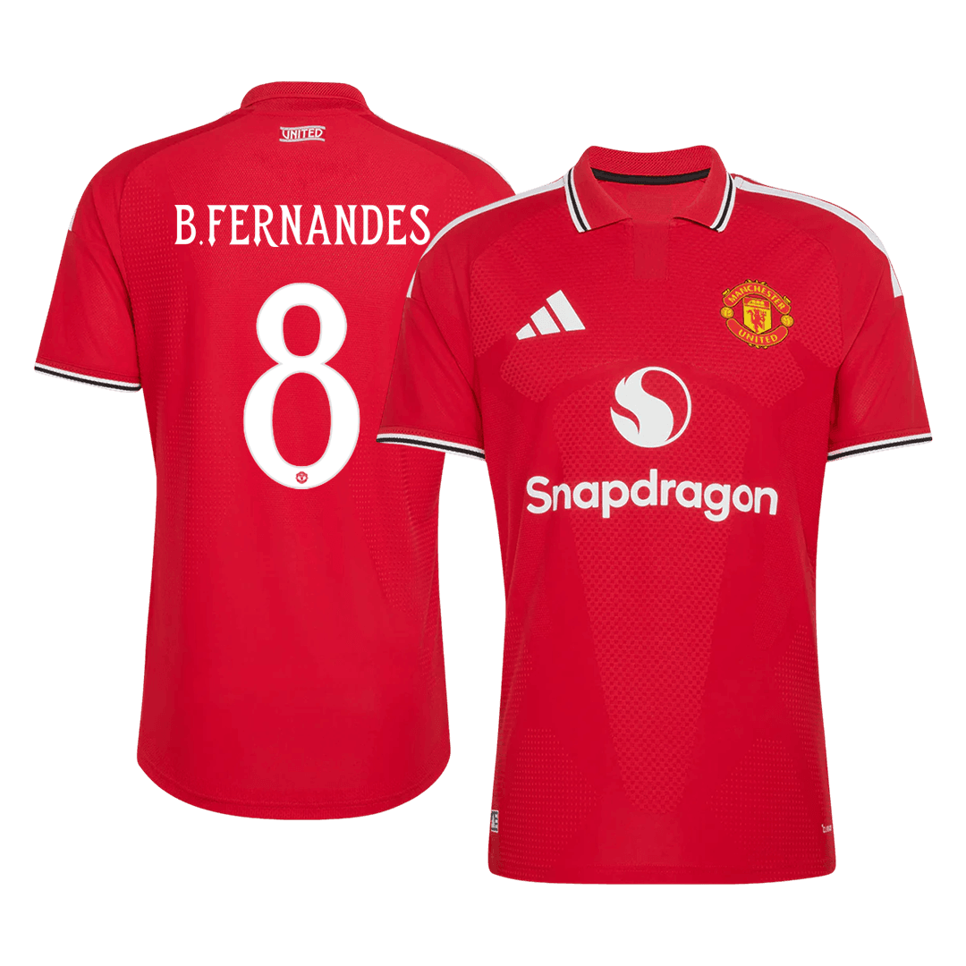 Manchester United Tröja B. FERNANDES #8 2026/27 Hemma Autentisk Röd - UCL