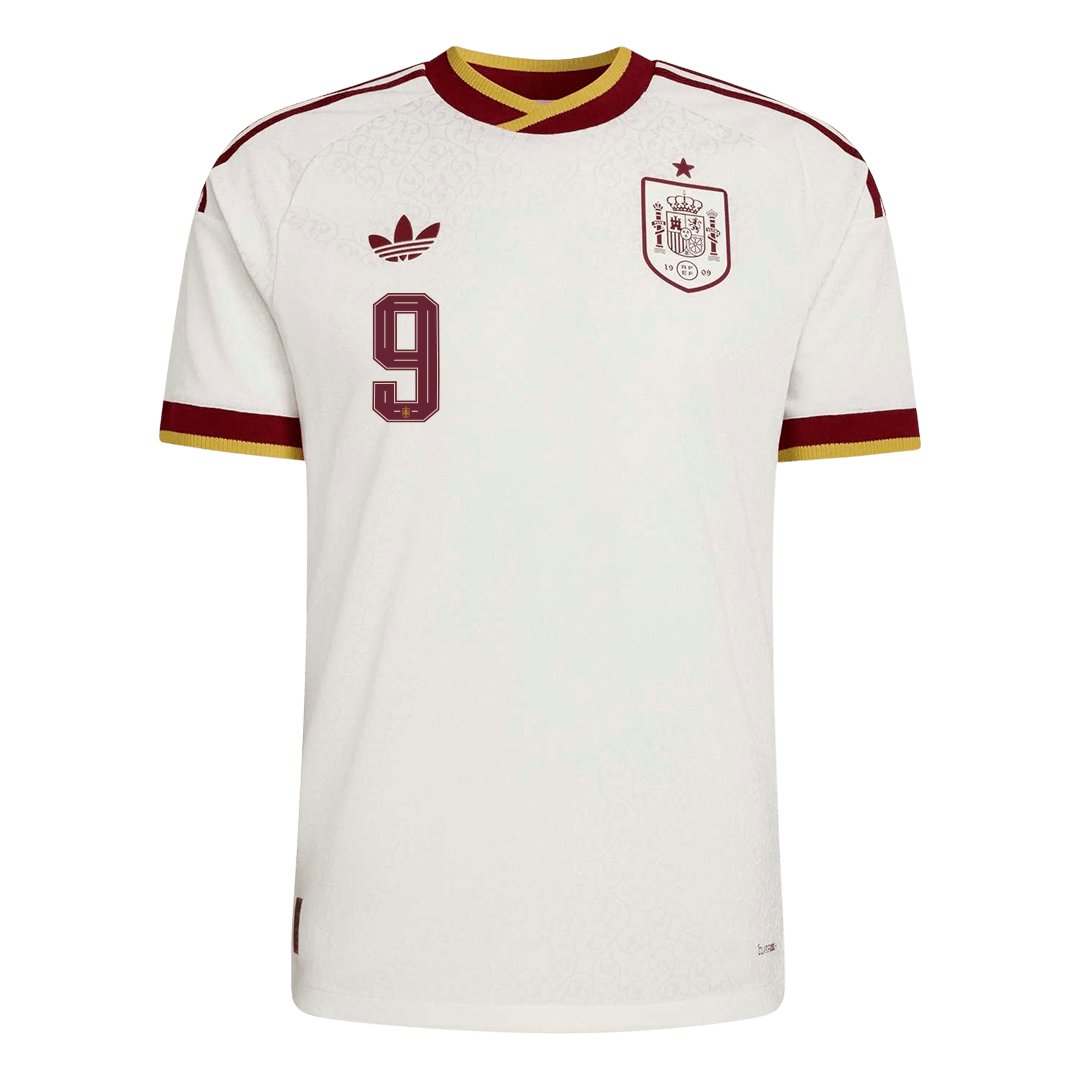 Spanien Tröja GAVI #9 2026 Borta Autentisk Vit-9