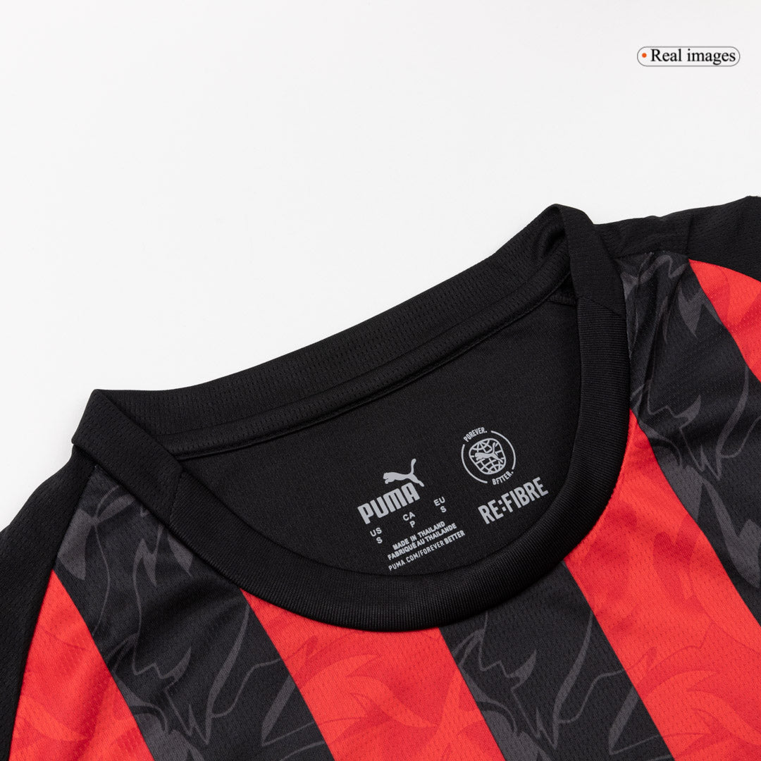 AC Milan Tröja 2025/26 Hemma Långärmad Röd & Svart