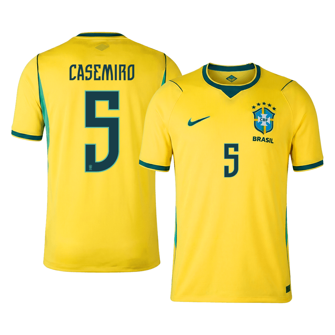 Brasilien Tröja CASEMIRO #5 2026 Hemma Gul