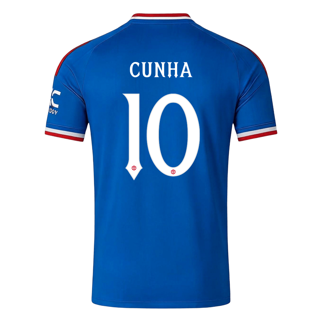 Manchester United Tröja CUNHA #10 2026/27 Borta Blå - UCL-3