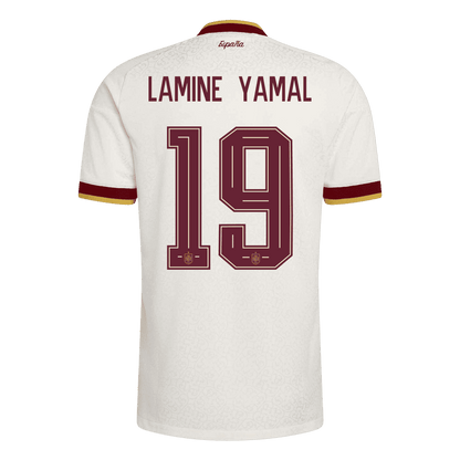 Spanien Tröja LAMINE YAMAL #19 2026 Borta Autentisk Vit (2 Stjärnor)-9