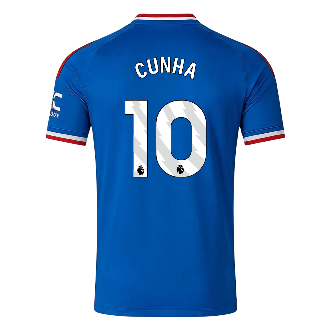 Manchester United Tröja CUNHA #10 2026/27 Borta Blå-3