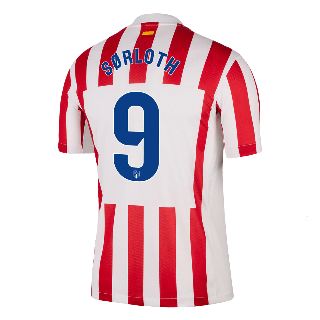 Atletico Madrid Tröja SØRLOTH #9 2025/26 Hemma Röd & Vit-11