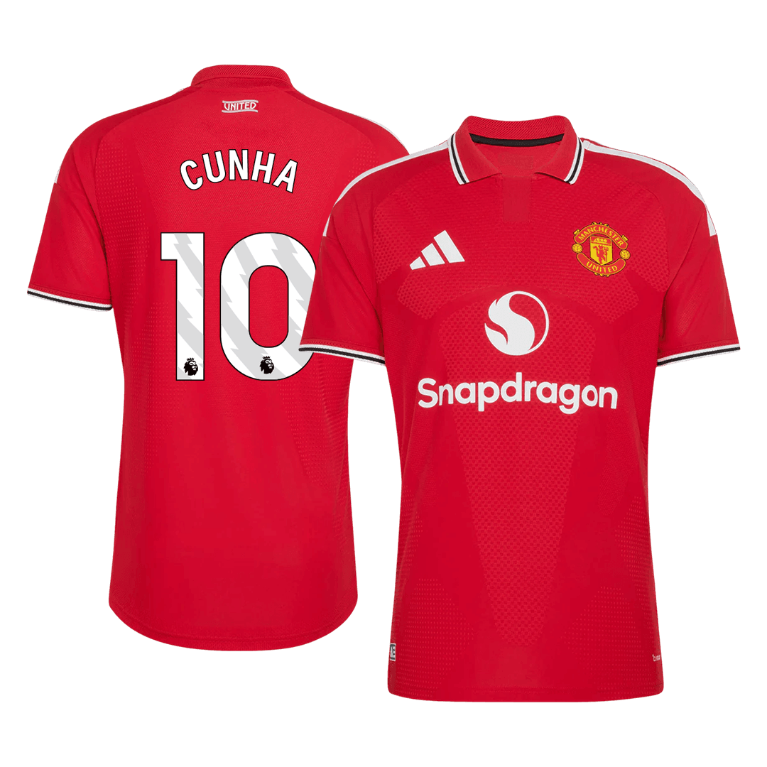 Manchester United Tröja CUNHA #10 2026/27 Hemma Autentisk Röd