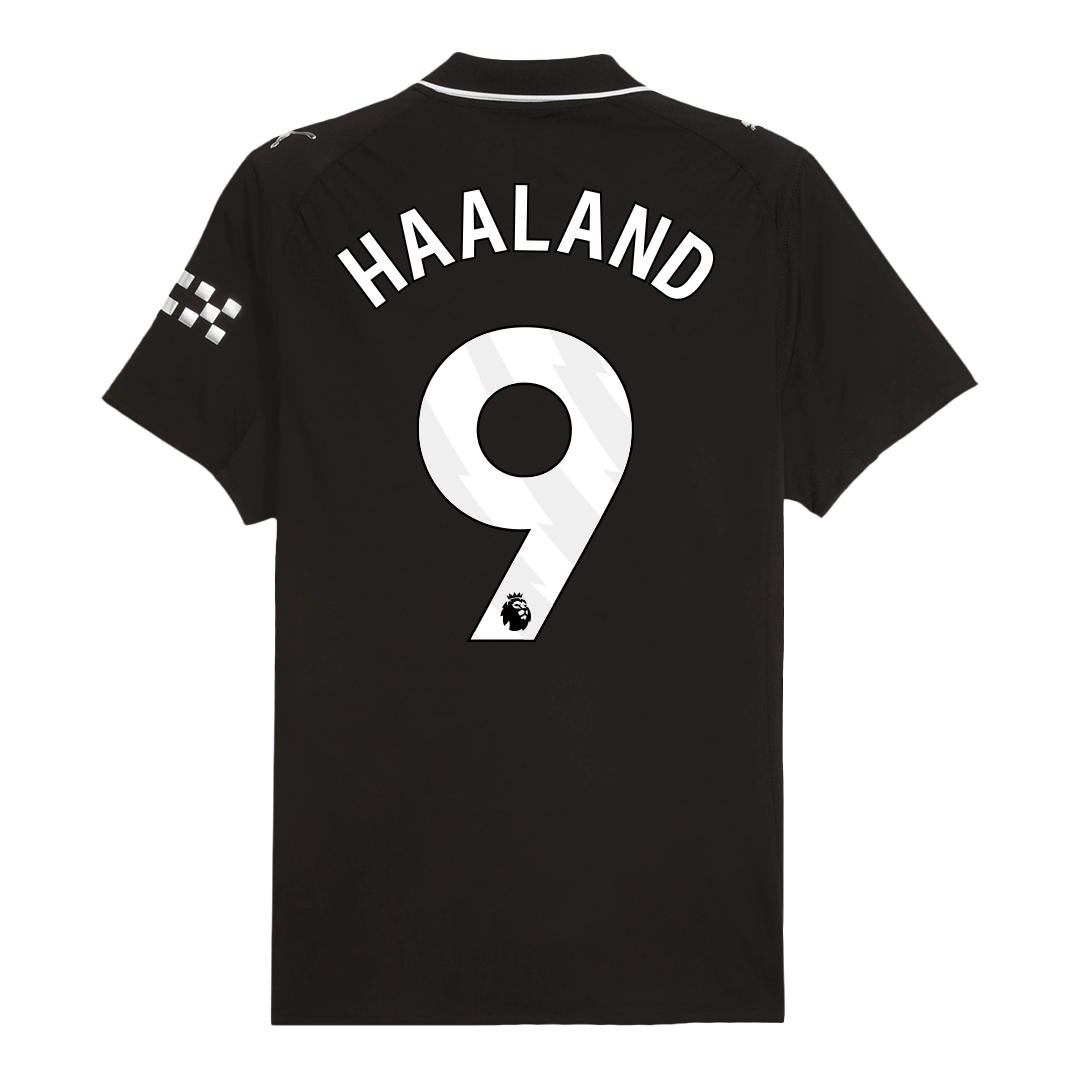 Manchester City Tröja HAALAND #9 2025/26 Borta Svart-4