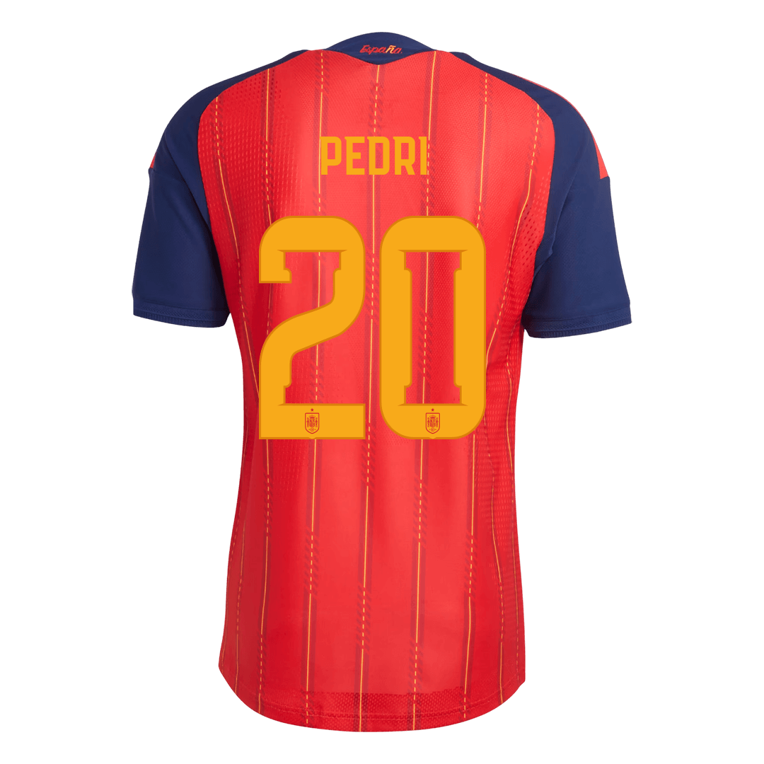 Spanien Tröja PEDRI #20 2026 Hemma Autentisk Röd-3