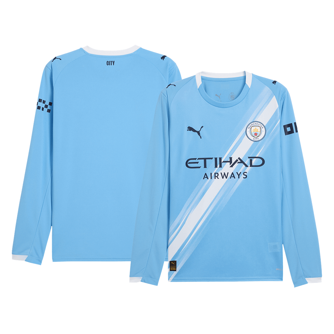 Manchester City Tröja 2025/26 Hemma Långärmad Blå-12