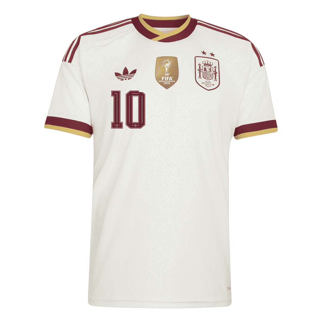 Spanien Tröja OLMO #10 2026 Borta Vit (2 Stjärnor)