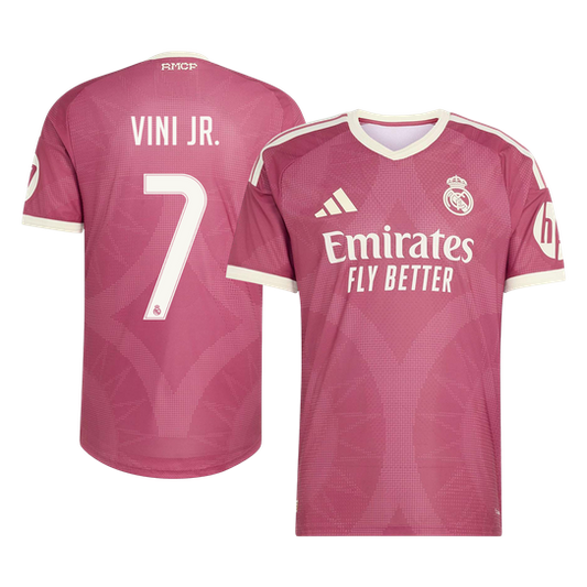 Real Madrid Tröja VINI JR. #7 2026/27 Tredje Autentisk Rosa