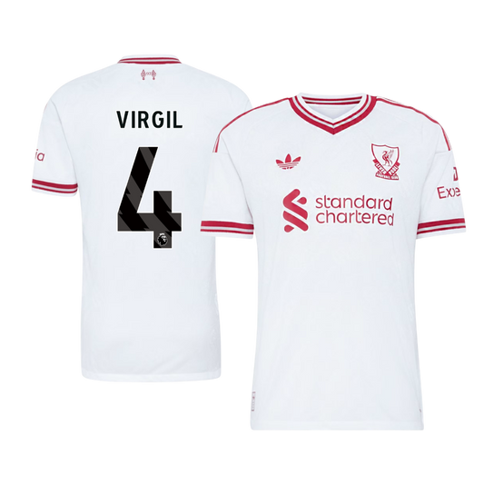 Liverpool Tröja VIRGIL #4 2026/27 Borta Autentisk Vit