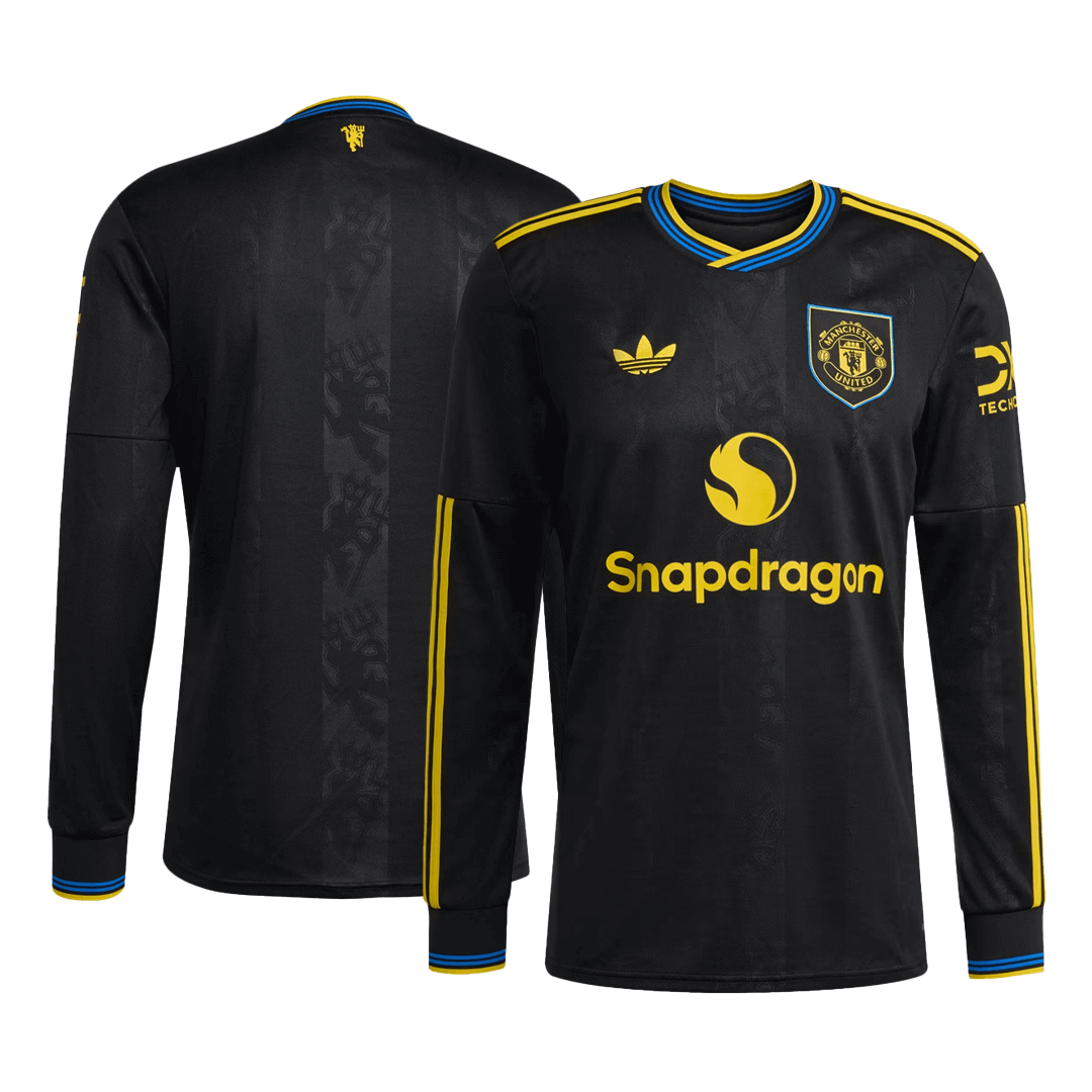 Manchester United Tröja 2025/26 Tredje Långärmad Svart-9