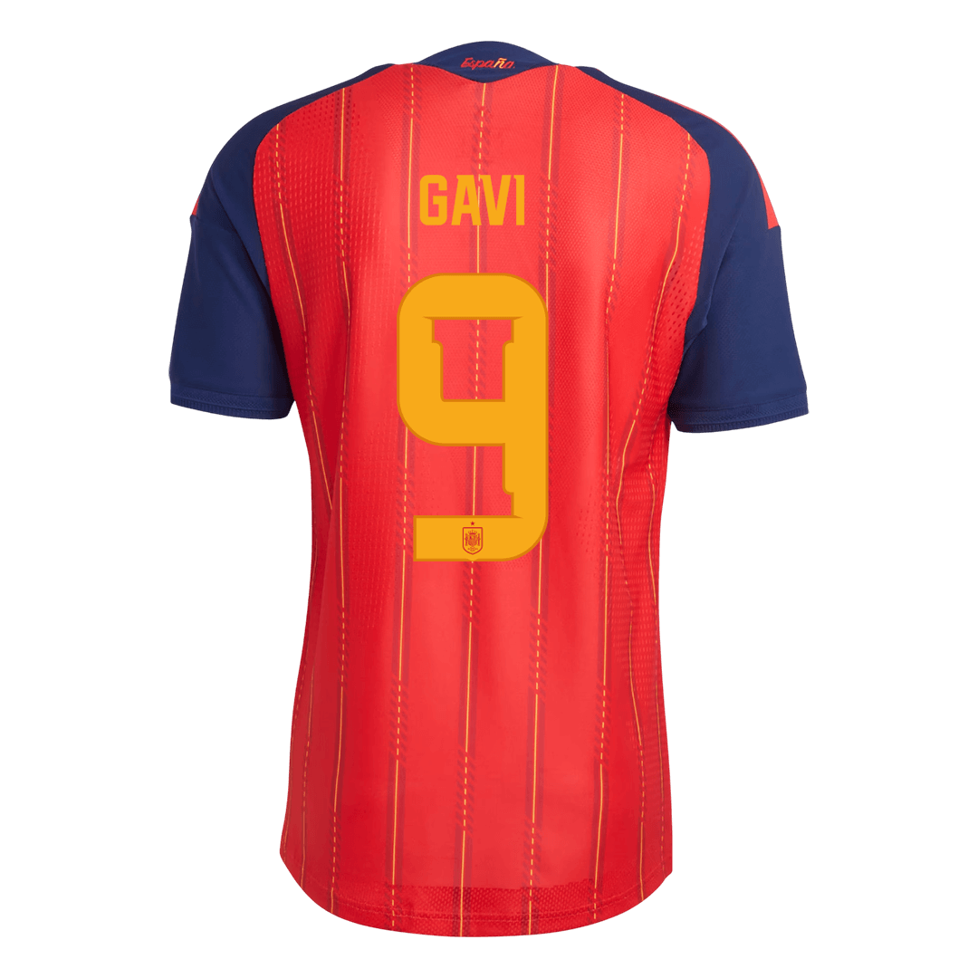 Spanien Tröja GAVI #9 2026 Hemma Autentisk Röd-3