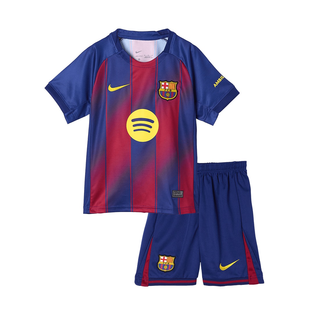 Barcelona Tröja 2025/26 Hemma Röd & Blå Barn Premium