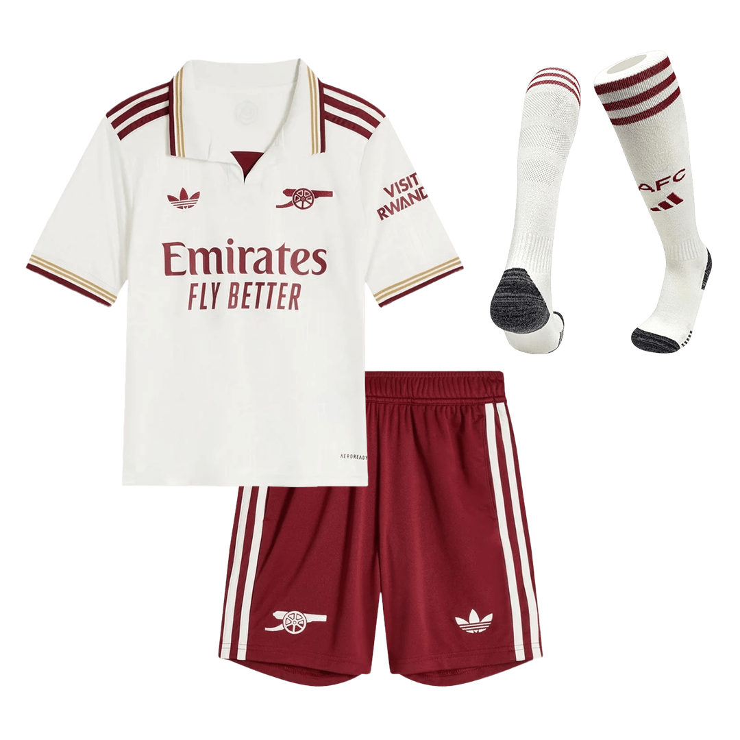Arsenal Tröja 2025/26 Tredjeställ Vit Barn