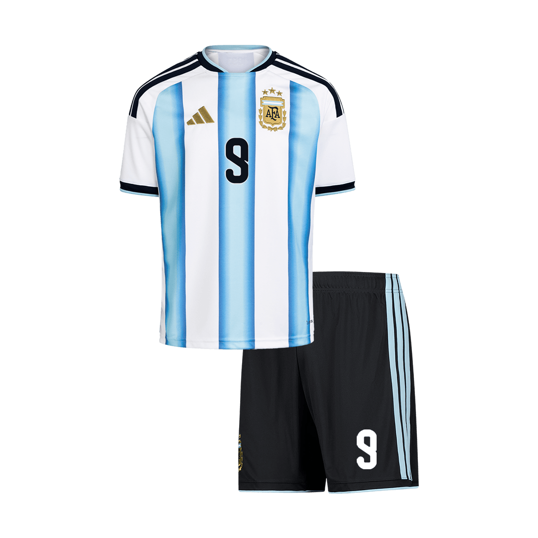 Argentina Tröja J.ÁLVAREZ #9 2026 Hemma Blå & Vit Barn Premium-10