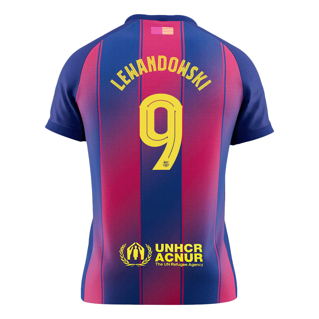 LEWANDOWSKI #9 Barcelona Tröja 2025/26 Hemma Premium Röd & Blå - UCL