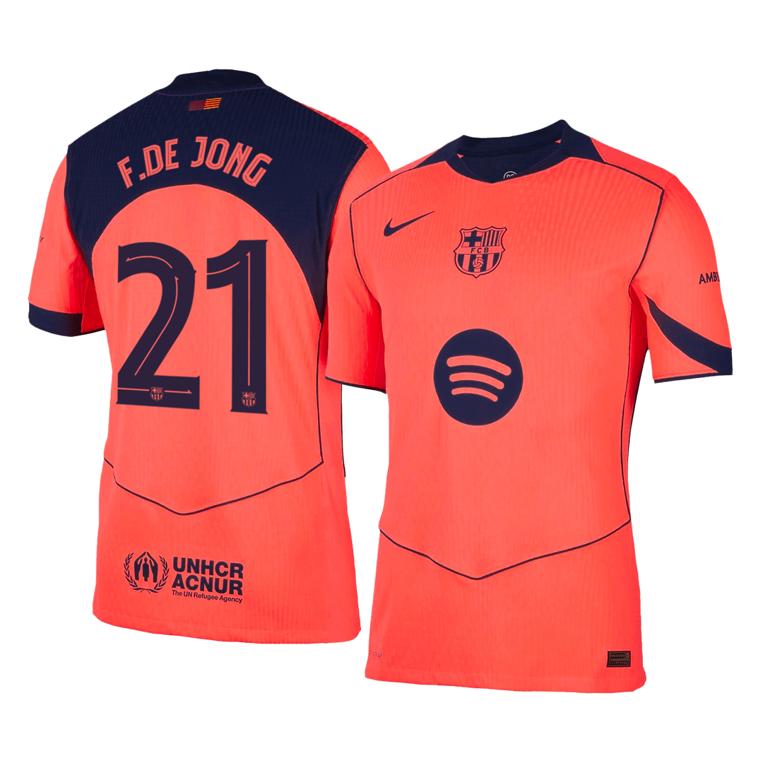 Barcelona Tröja F.DE JONG #21 2025/26 Tredje Orange - UCL