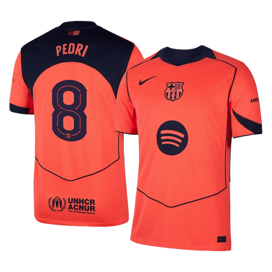Barcelona Tröja PEDRI #8 2025/26 Tredje Orange - UCL