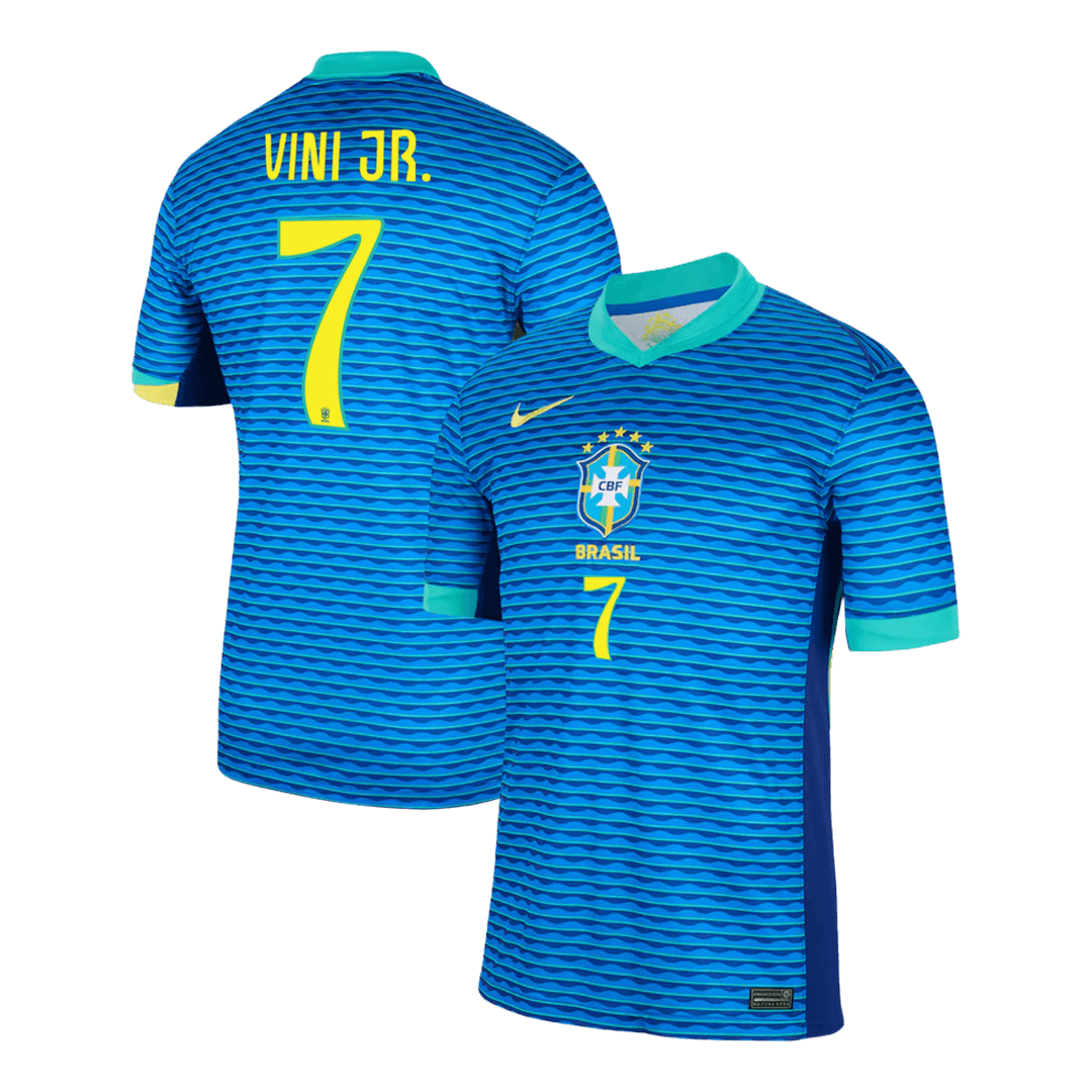 Brasilien Tröja VINI JR. #7 2024 Borta Blå