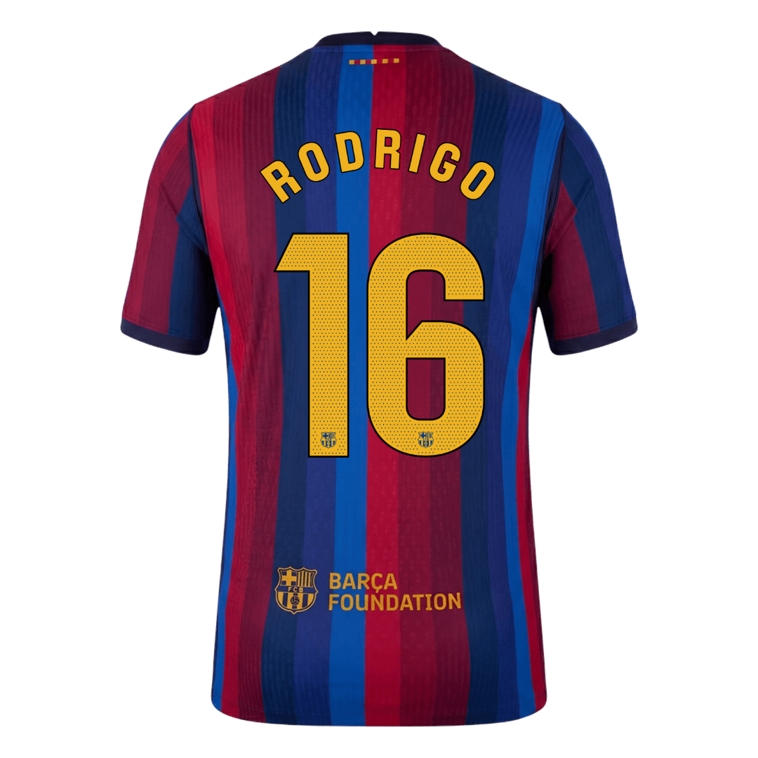 Barcelona Tröja RODRIGO #16 2026/27 Hemma Autentisk Röd & Blå