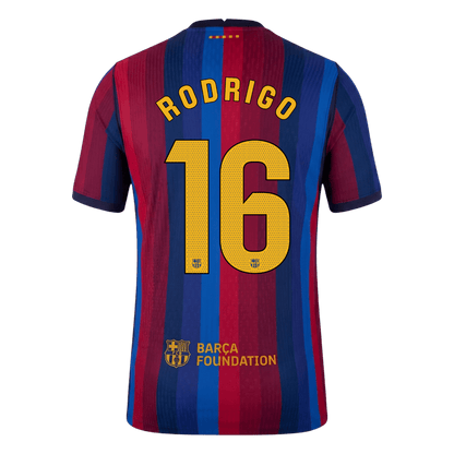 Barcelona Tröja RODRIGO #16 2026/27 Hemma Autentisk Röd & Blå-3