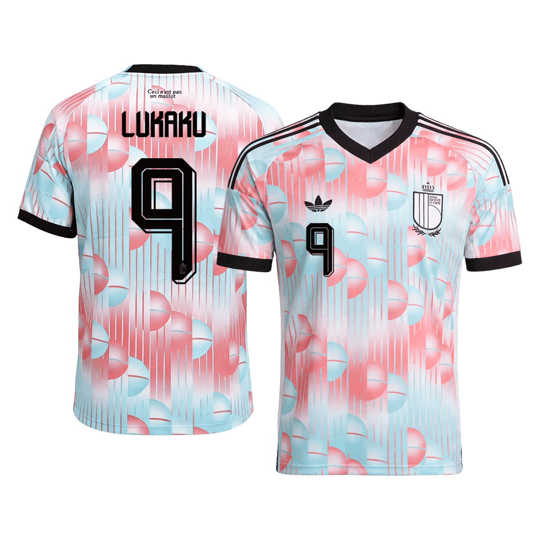 Belgien Tröja LUKAKU #9 2026 Borta Blue&Pink
