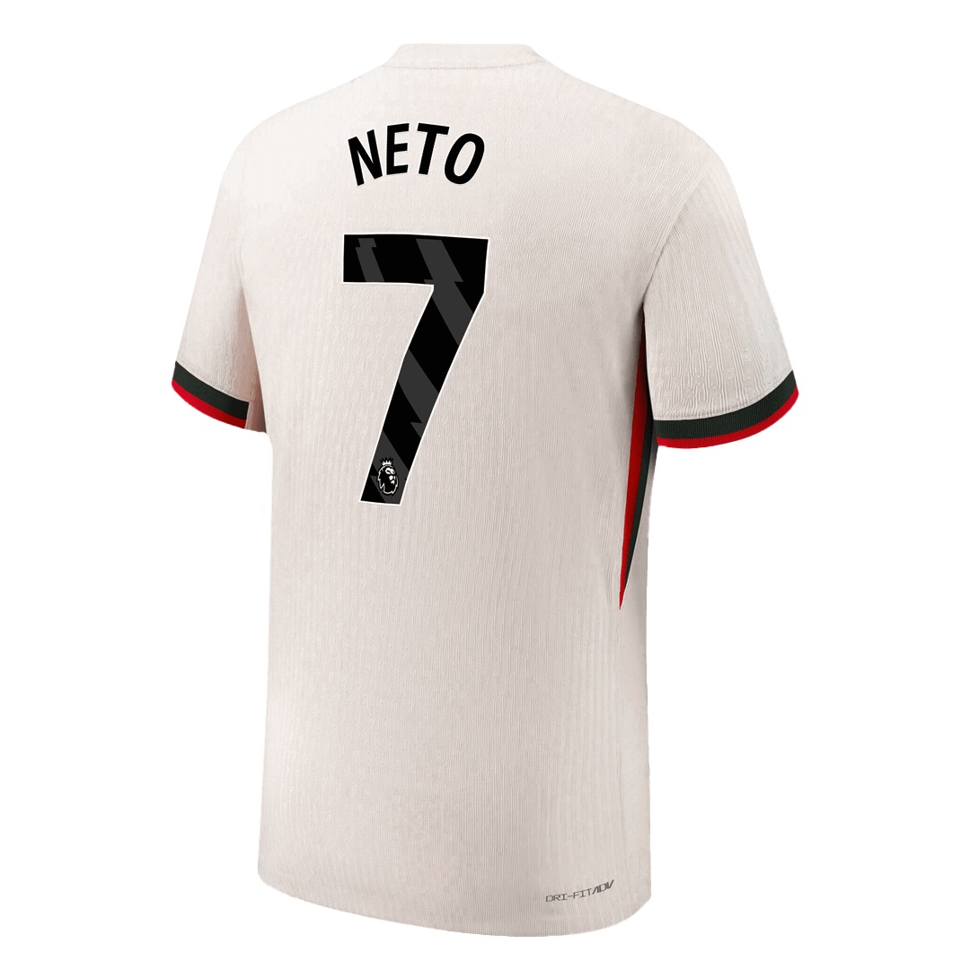 Chelsea Tröja NETO #7 2025/26 Borta Vit-9