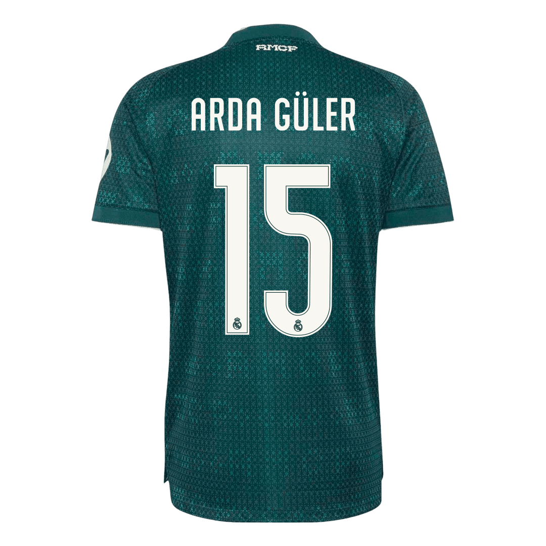 Real Madrid Tröja ARDA GÜLER #15 2026/27 Borta Autentisk Grön-2