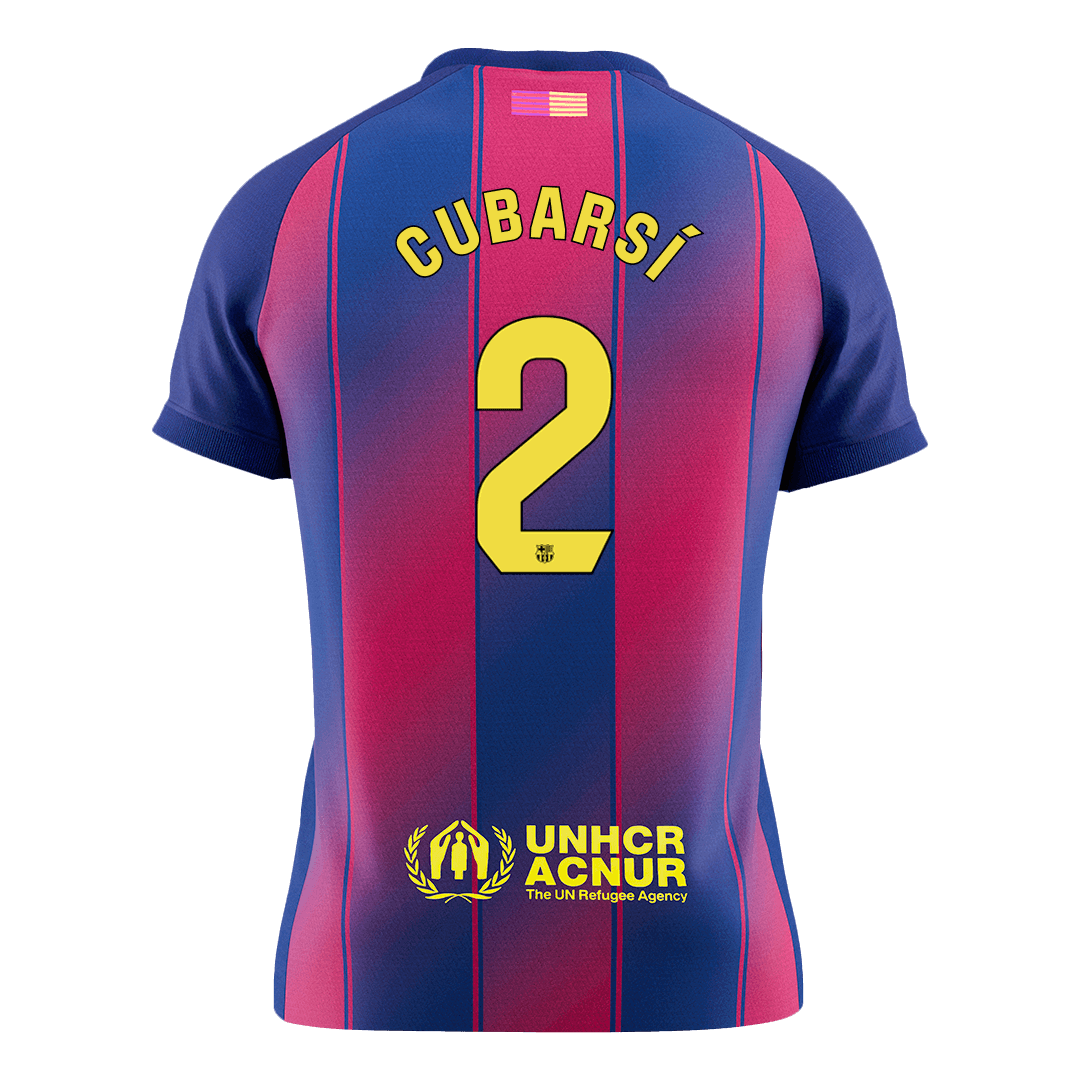 CUBARSÍ #2 Barcelona Tröja 2025/26 Hemma Premium Röd & Blå-9