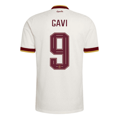 Spanien Tröja GAVI #9 2026 Borta Autentisk Vit (2 Stjärnor)-9