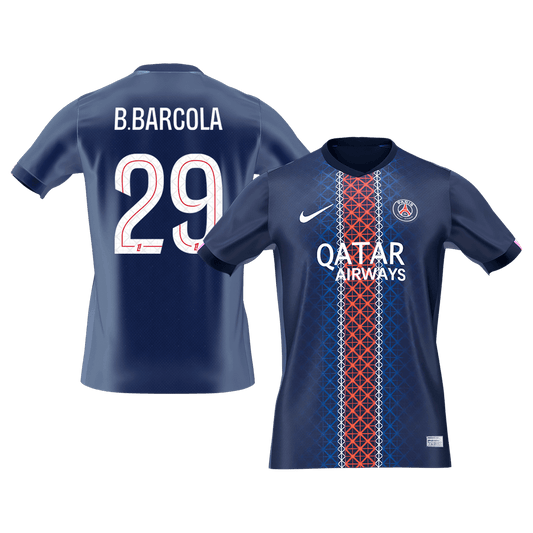 B.BARCOLA #29 PSG Tröja 2025/26 Hemma Premium Mörkblå