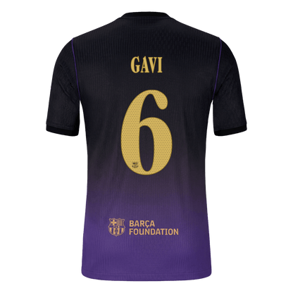 Barcelona Tröja GAVI #6 2026/27 Borta Autentisk Black/Purple - UCL-3