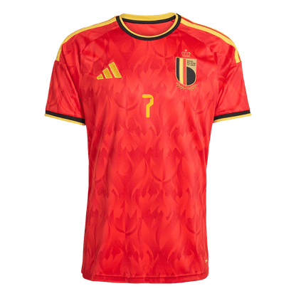 Belgien Tröja DE BRUYNE #7 2026 Hemma Röd-9