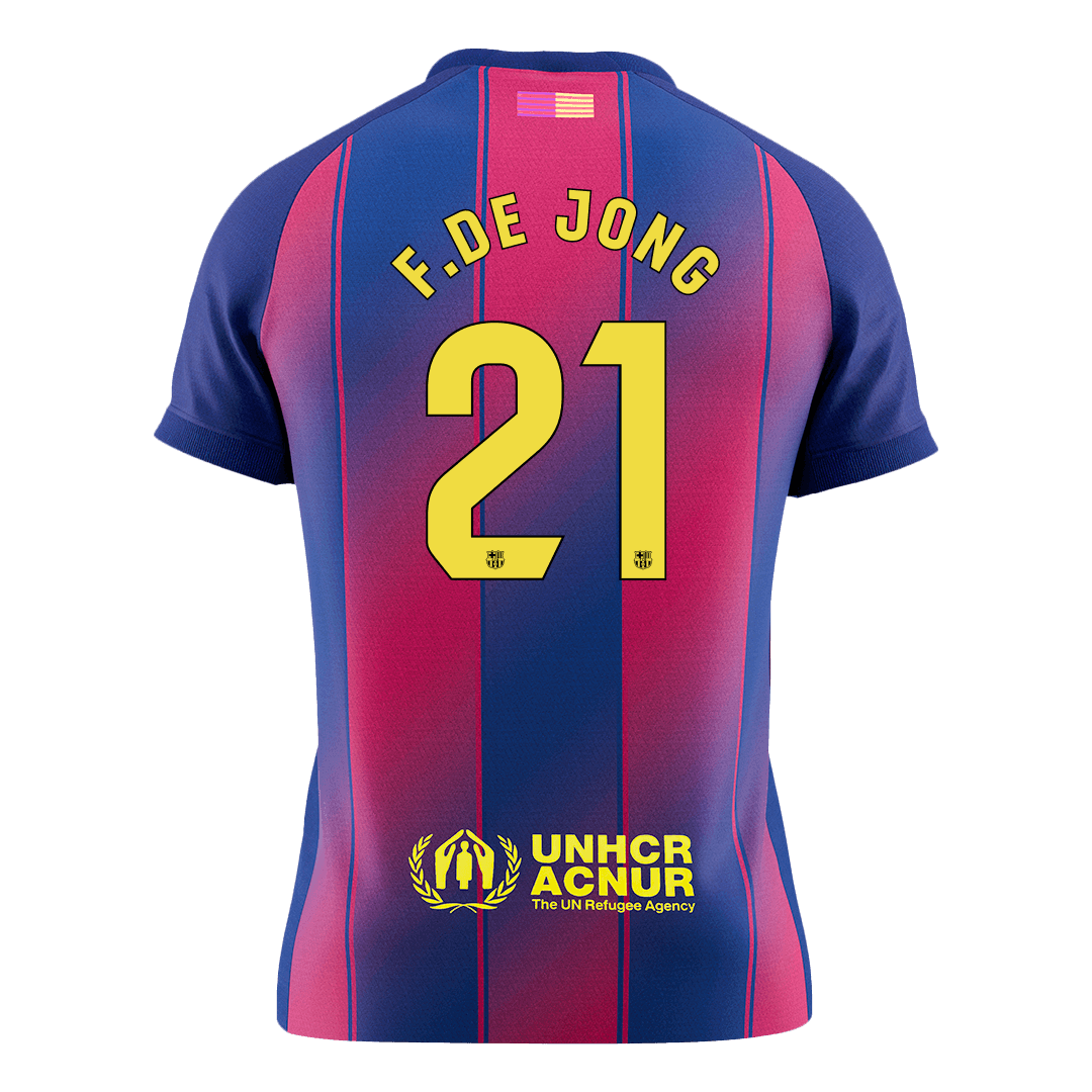 F.DE JONG #21 Barcelona Tröja 2025/26 Hemma Premium Röd & Blå-9