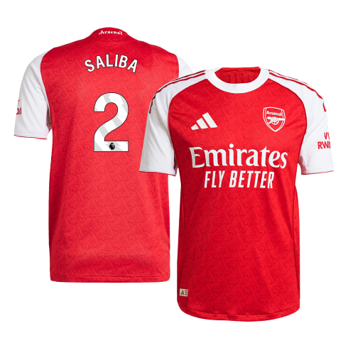 Arsenal Tröja SALIBA #2 2025/26 Hemma Röd