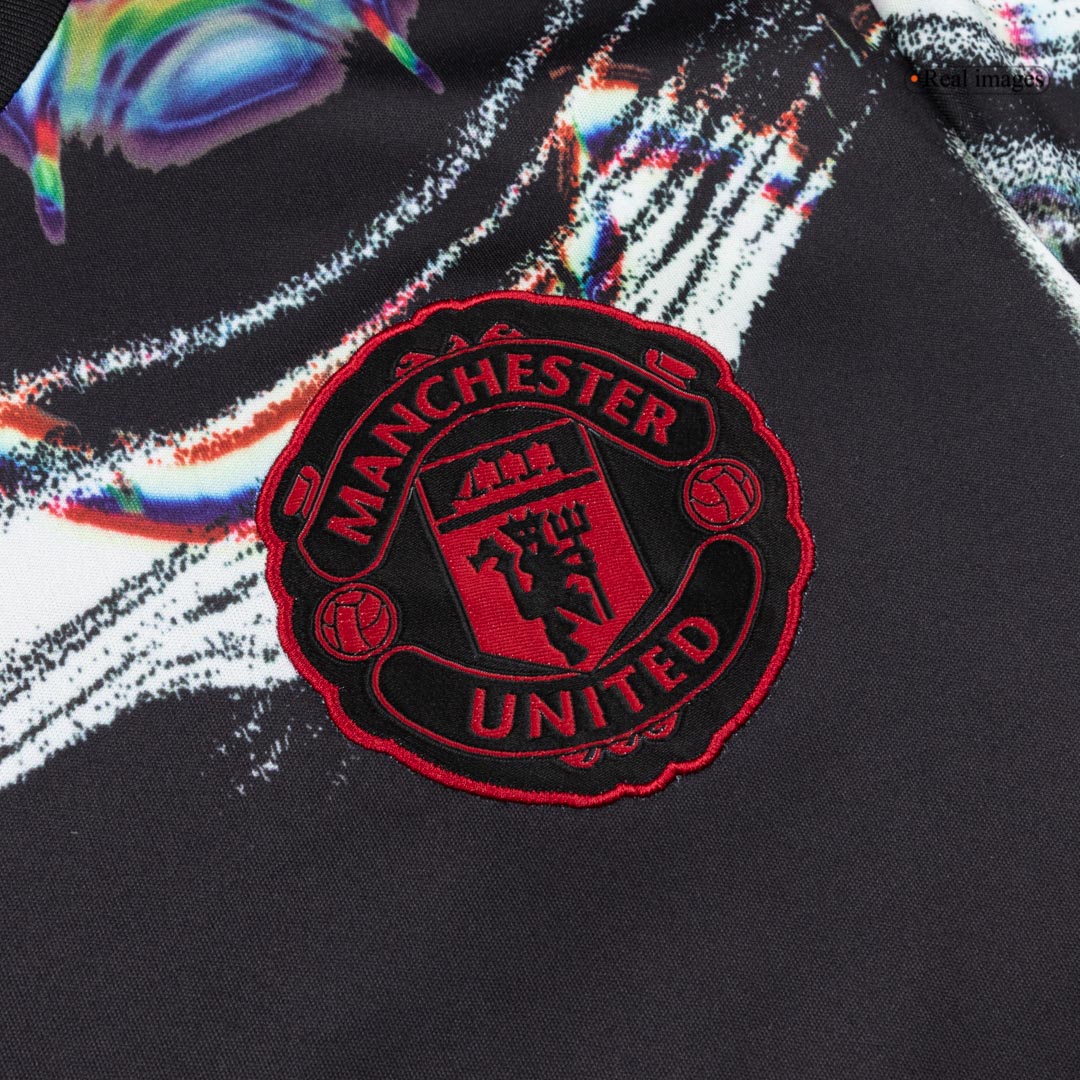 Manchester United Tröja 2025/26 Före match Långärmad Svart