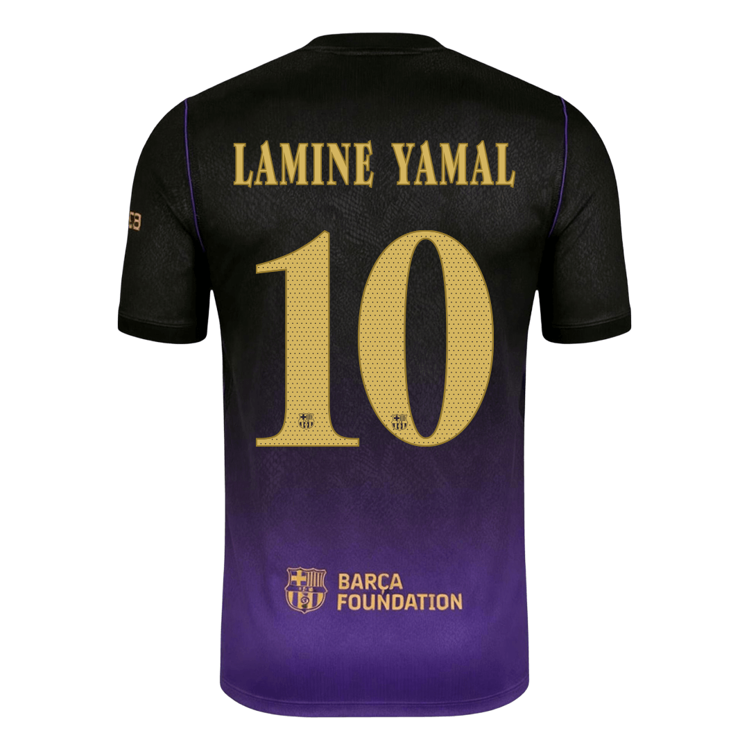 Barcelona Tröja LAMINE YAMAL #10 2026/27 Borta Black/Purple - UCL-3